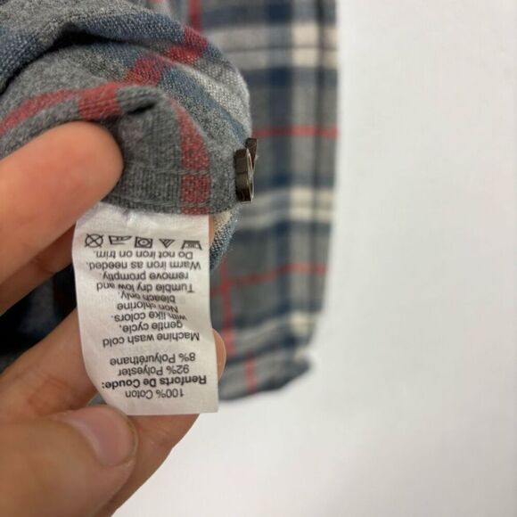 J. Crew Grey with Blue and Red Plaid Striped Collared Button Down Shirt - Picture 6 of 6